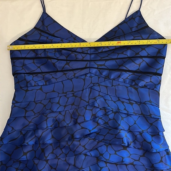 ElizaJ Cocktail Mini Dress, Blue/Black, Sheer Cutout Snake Print Goth Silky - Picture 8 of 13